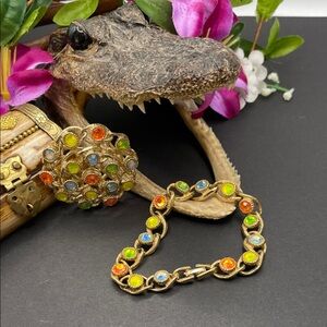 Sarah Coventry brooch and bracelet set vintage B6